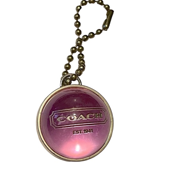 Coach Rare 3D round ball bag charm key fob in lilac pink with gold trim - HTF - Picture 6 of 6
